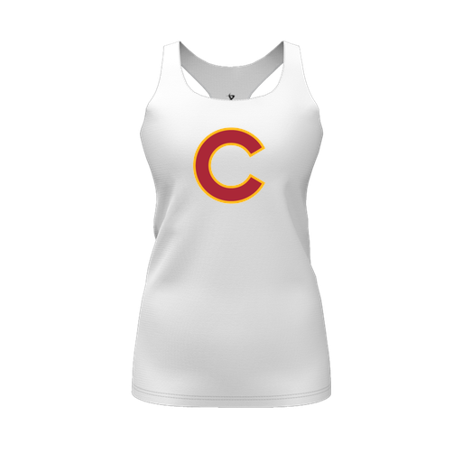 [FT0TRBWH-FYS-LOGO1] Decker Racerback Tank Top (Female Youth S, White, Logo 1)