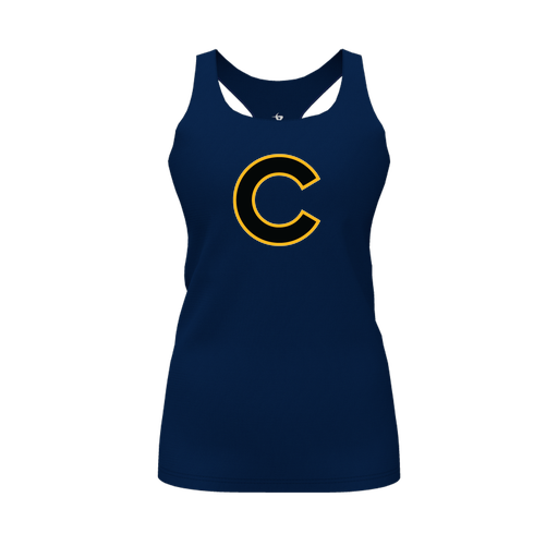 [FT0TRBNV-FYS-LOGO2] Decker Racerback Tank Top (Female Youth S, Navy, Logo 2)