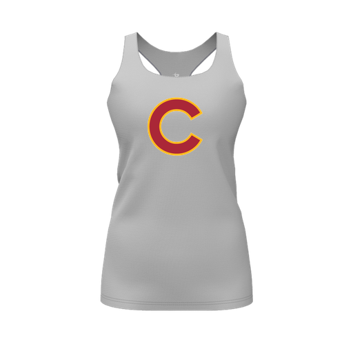 [FT0TRBGY-FYS-LOGO1] Decker Racerback Tank Top (Female Youth S, Gray, Logo 1)