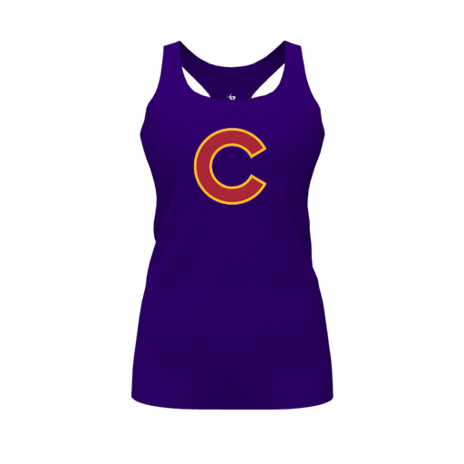 [FT0TRBPP-FYS-LOGO1] Decker Racerback Tank Top (Female Youth S, Purple, Logo 1)