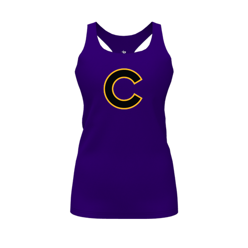 [FT0TRBPP-FYS-LOGO2] Decker Racerback Tank Top (Female Youth S, Purple, Logo 2)