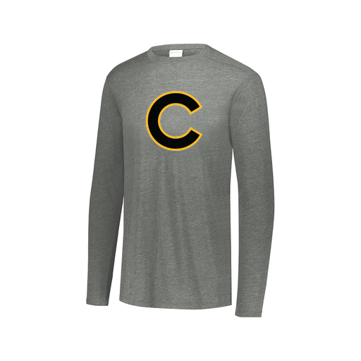 [FTLCUBGY-AXS-LOGO2] Decker Men's Tri-Blend T-Shirt - Long Sleeve (Adult XS, Gray, Logo 2)