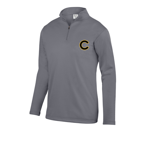 [FOLQFFGY-AS-LOGO2] Decker Men's FlexFleece 1/4 Zip (Adult S, Gray, Logo 2)