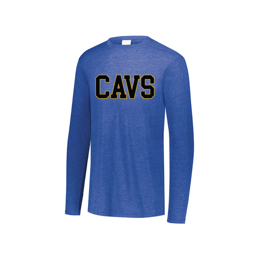 [FTLCUBRY-YS-LOGO3] Decker Youth Tri-Blend T-Shirt - Long Sleeve (Youth S, Royal, Logo 3)