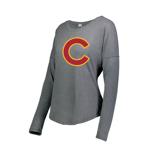 [FTLCUBGY-FAS-LOGO1] Decker Women's Tri-Blend T-Shirt - Long Sleeve (Female Adult S, Gray, Logo 1)